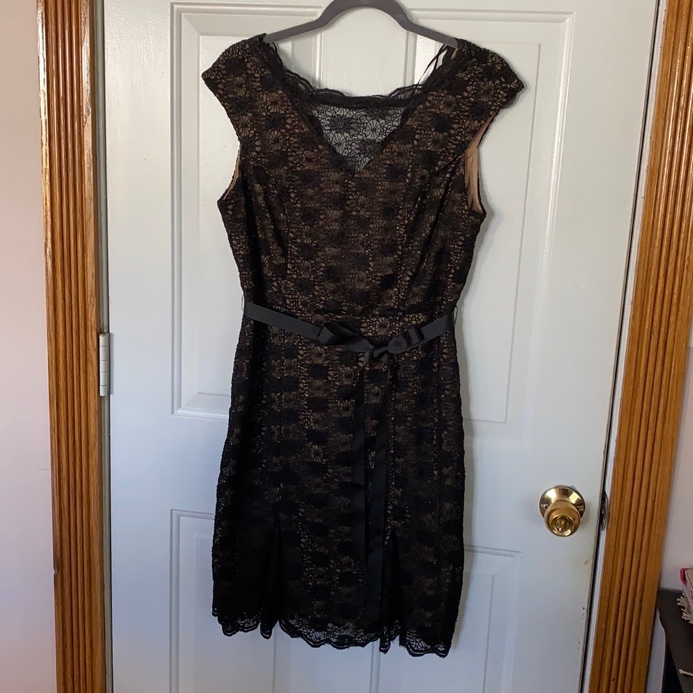 Black Lace/Nude Dress